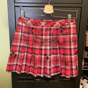 BDG Urban Outfitters women’s M red plaid punk rock school girl pleated skirt